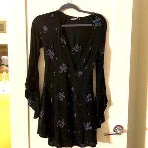 Free People Black Floral Dress